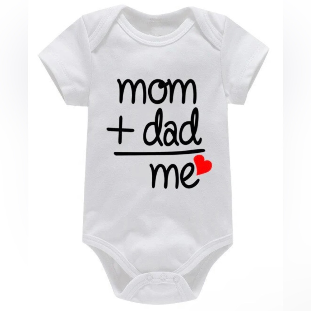 COPY - Mom+Dad=Me Baby White Onesie Size Newborn (NEW)